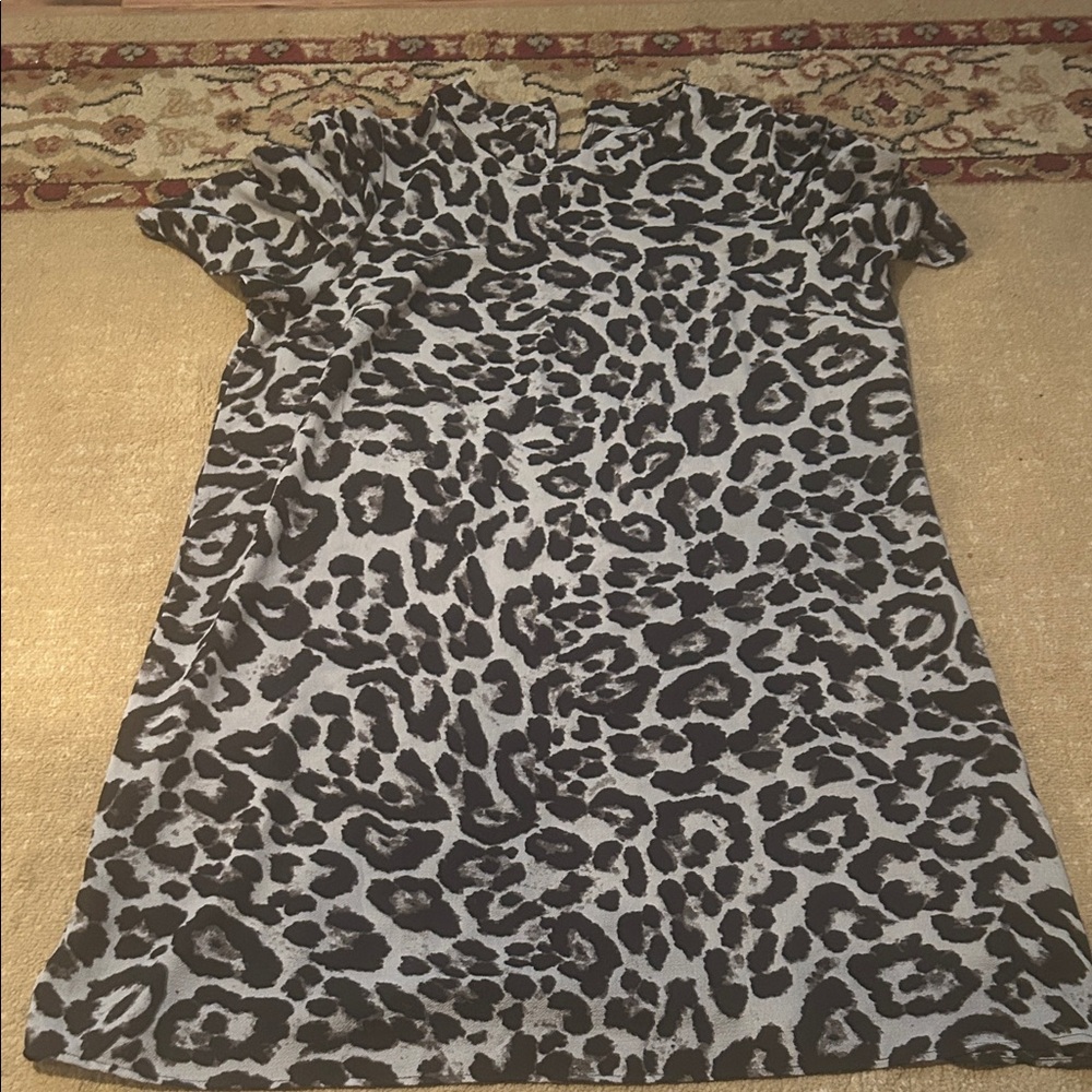 SHEIN Black and Gray Leopard Mini Dress